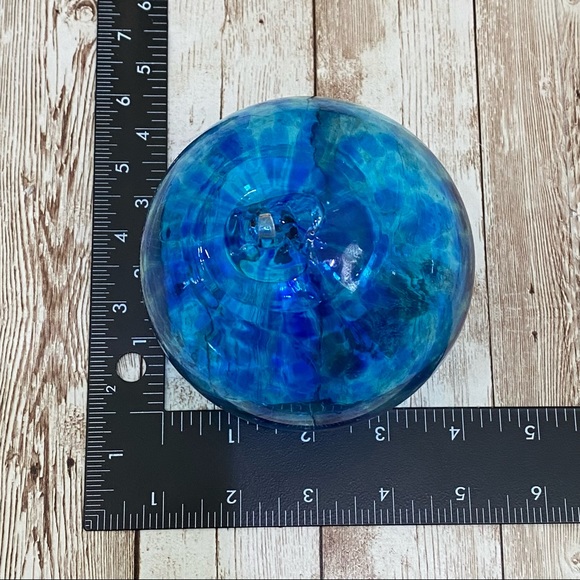 Blue Handblown Heavy Glass 4” Large Ornament - Picture 10 of 12